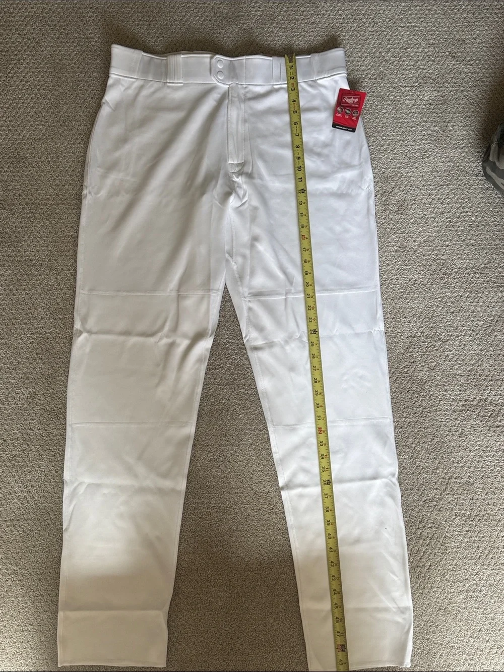 Men’s Rawlings  straight fit White Baseball Pants
